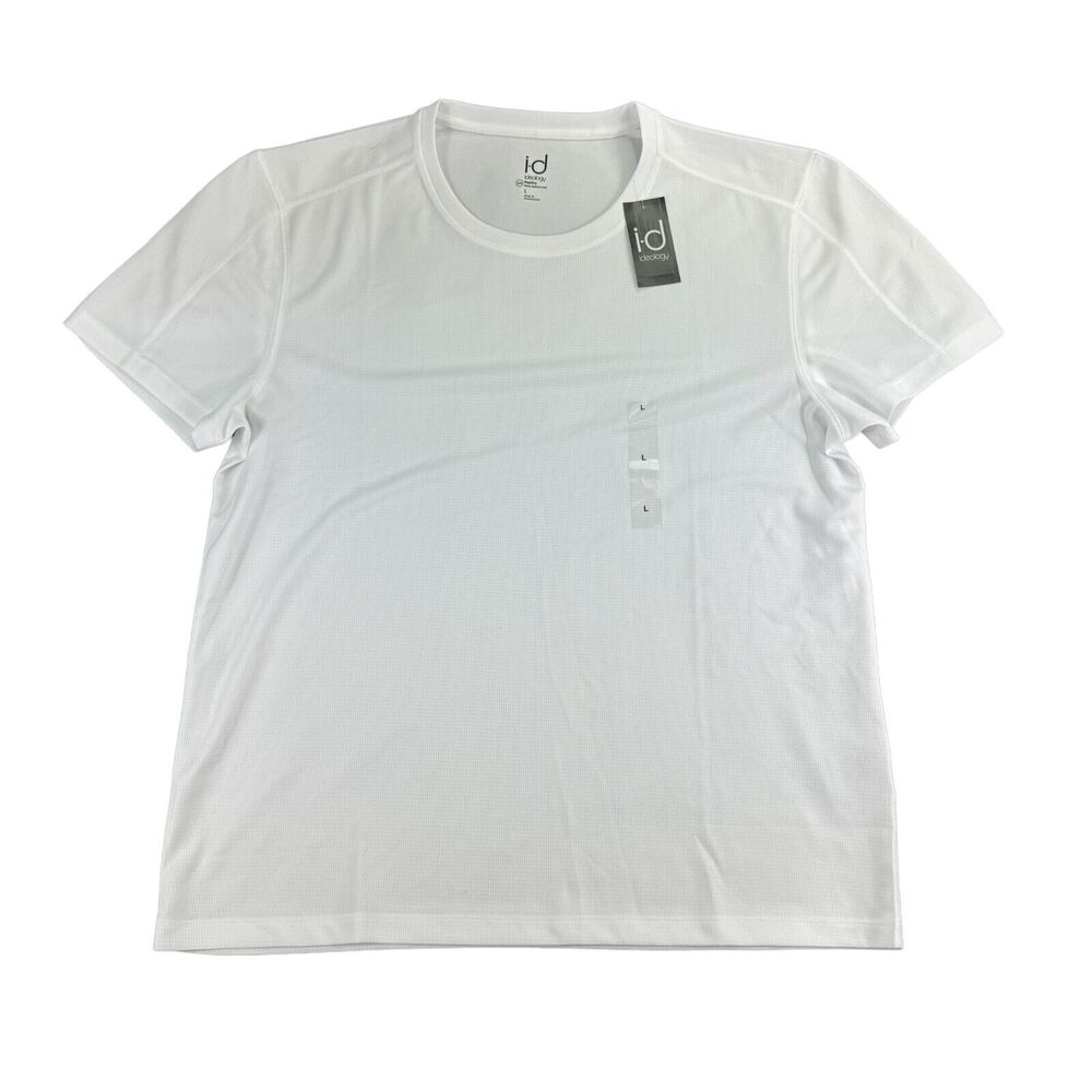 Ideology Mens Birdseye Training Mesh Short Sleeve Crewneck T-Shirt White L